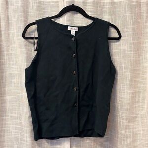 Calvin Klein Black Button Down Sleeveless Shirt